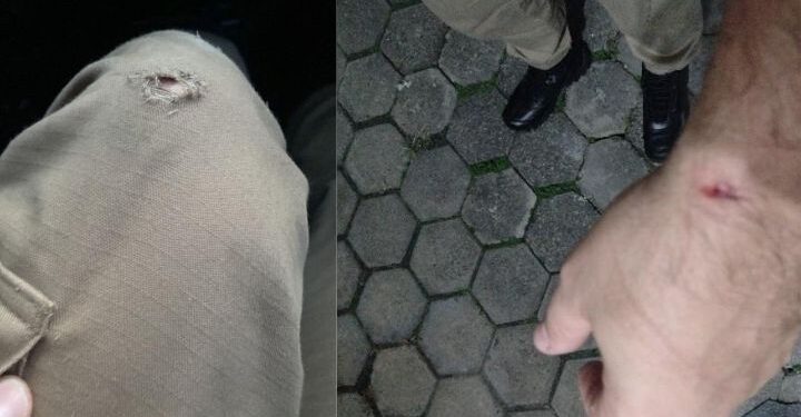 [Vídeo] Homem reage a abordagem e morde policial em Guaramirim