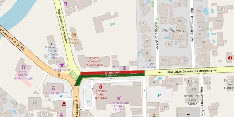 Rua Olívio Domingos Brugnago será interditada nesta quarta-feira (08)