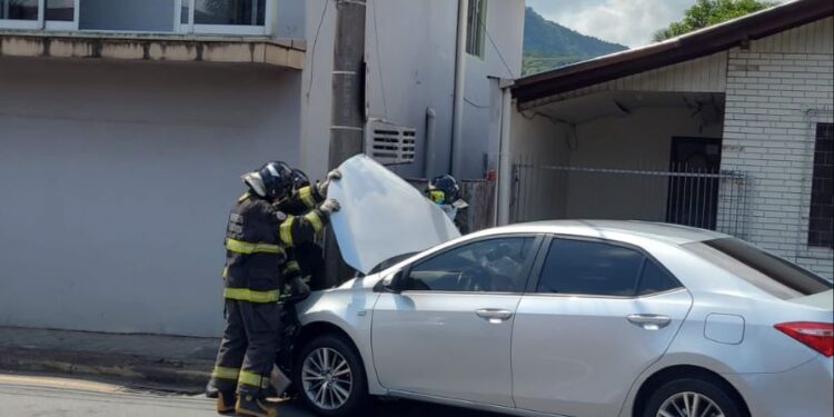 Idosa fica ferida após bater com carro em poste Jaraguá do Sul