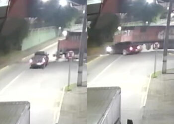 [Vídeo] Motorista bêbado bate contra trem em Guaramirim