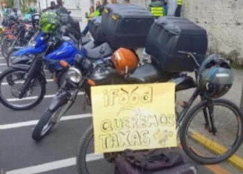 Motoboys de Jaraguá do Sul fazem manifestação contra Ifood