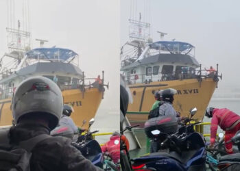 [Vídeo] Ferry boat e barco de pesca colidem em Itajaí