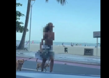 [Vídeo] Mulher faz topless para caminhar e acaba presa em Balneário Camboriú
