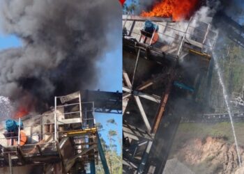 Incêndio atinge empresa em São João do Itaperiú