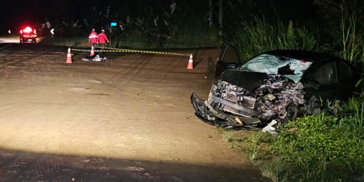 [Fotos] Motorista envolvido em acidente com morte na BR-280 fugiu do local, segundo PRF