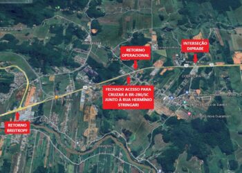 Trânsito em Guaramirim é alterado para obras no viaduto da BR-280