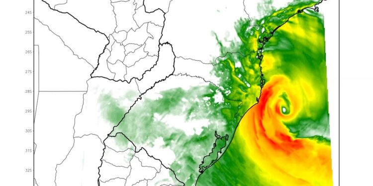 Ciclone extratropical causa chuva persistente e ventos fortes até sexta-feira (16)