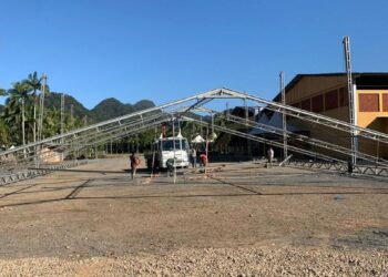 Começa a montagem da estrutura para a ExpoAgro Corupá 2023