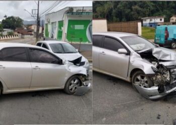 Falta de atenção resulta em acidente entre carros em Jaraguá do Sul