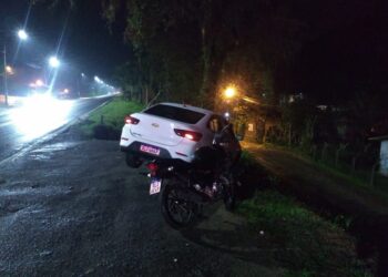 Acidente envolvendo moto e carro é registrado na BR-280, em Jaraguá