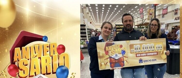 Cliente do Rancho Bom Supermercados ganha R$ 10 mil em vales-compra