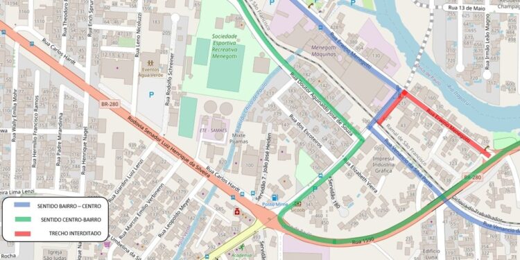 Rua Erwino Menegotti, em Jaraguá, será totalmente interditada na próxima semana