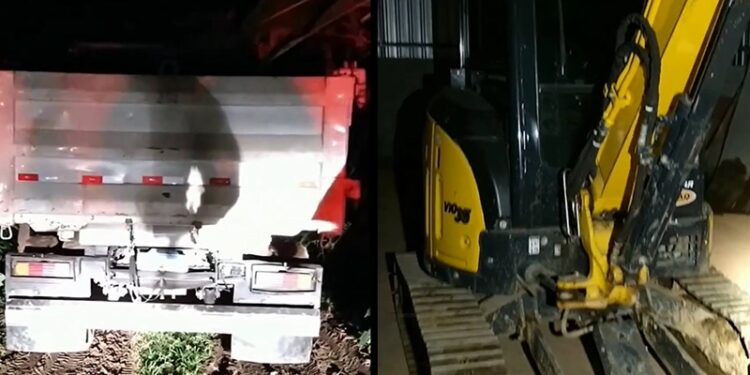 Caminhão e retroescavadeira furtados em Jaraguá do Sul são recuperados
