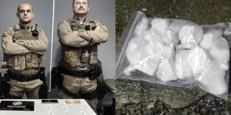 [Vídeo] Motoboy é preso traficando em Jaraguá do Sul