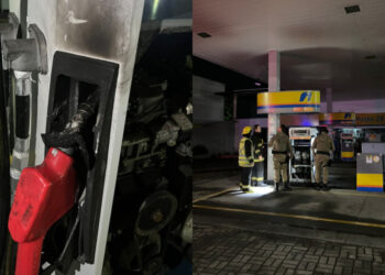 Morador de rua provoca princípio de incêndio em posto de combustíveis em Guaramirim