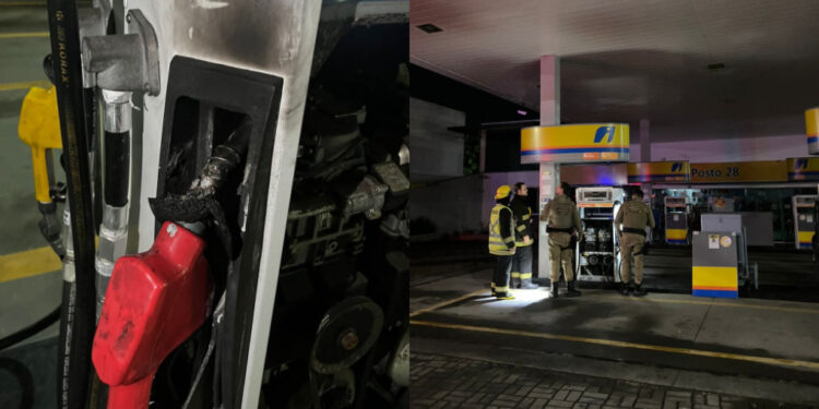 Morador de rua provoca princípio de incêndio em posto de combustíveis em Guaramirim