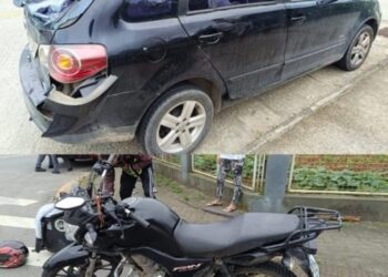Motociclista fica ferido após bater na traseira de carro em Jaraguá do Sul