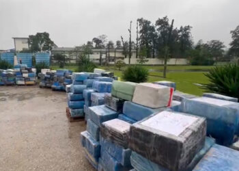 [Vídeo] PRF apreende bitrem carregado com toneladas de maconha em SC