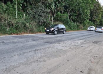 Lombadas na SC-108, em Guaramirim, são removidas