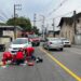 [Vídeo e fotos] Motociclista fica ferido após acidente com dois carros em Jaraguá do Sul
