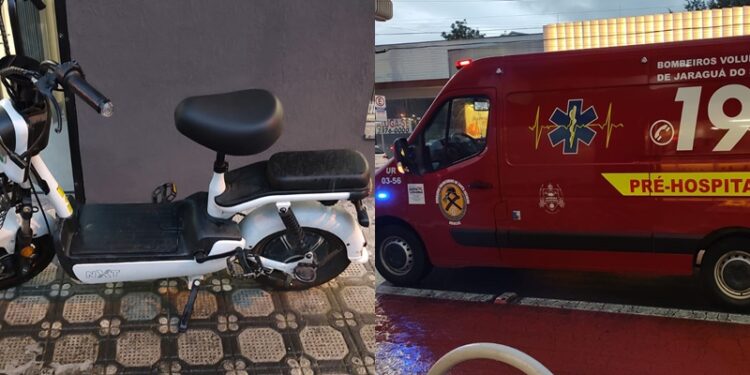Adolescente fica ferida após colisão entre carro e bicicleta elétrica em Jaraguá
