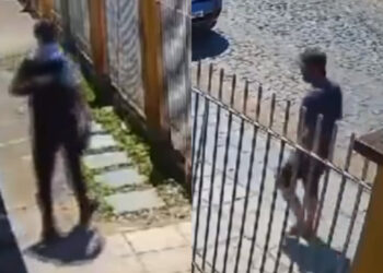 [Vídeo] Segurança armado impede invasão de homem com faca em creche em SC