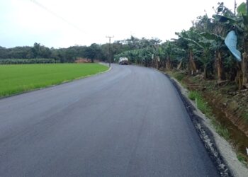 Pavimentação asfáltica da rua Hermínio Stringari, em Guaramirim, entra na reta final