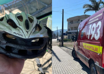 [Vídeo] Ciclista fica ferido após colisão em Jaraguá do Sul: “Capacete do ciclista rachou”