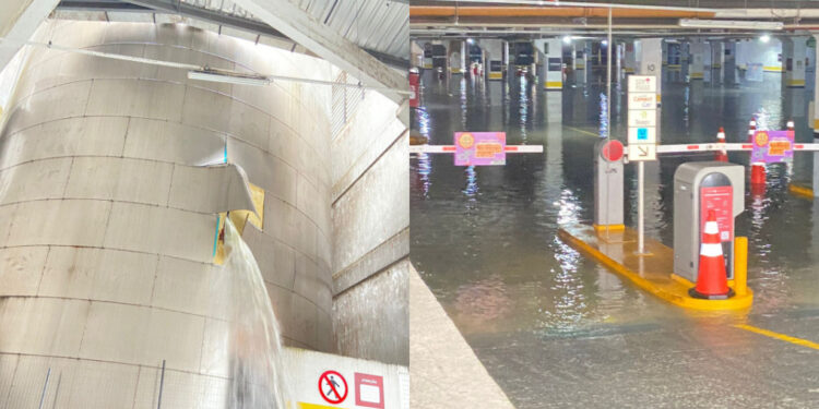 Caixa d’água estoura e shopping de Jaraguá do Sul é fechado