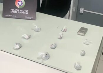 PM apreende maconha após flagrar jovem fumando cigarro da droga em Jaraguá