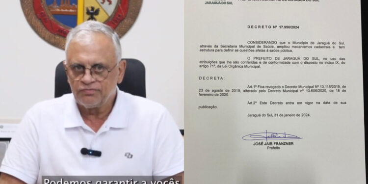 [Vídeo] Prefeito de Jaraguá revoga decreto e dispensa obrigatoriedade da vacina para matrícula escolar