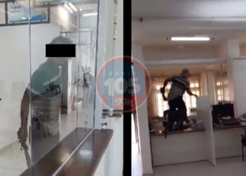 Vídeo mostra desespero de funcionários da Prefeitura de Massaranduba com invasão de andarilho com facão e machadinha