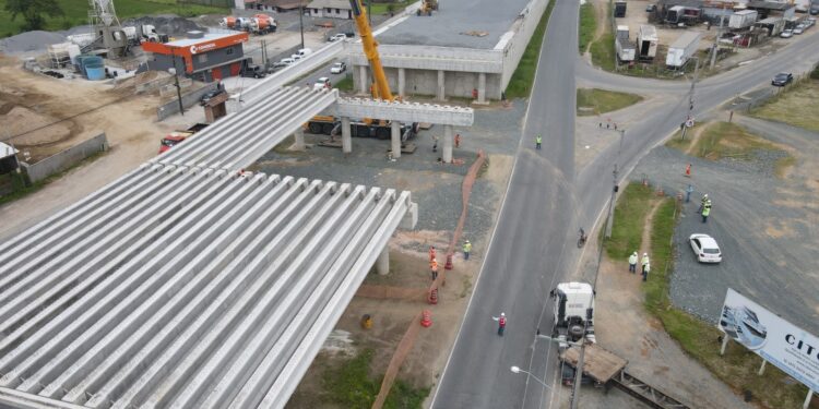 Viaduto do Guamiranga, em Guaramirim, tem previsão de entrega para o primeiro semestre de 2024