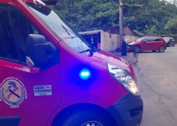 Condutor passa mal e colide em poste em Jaraguá do Sul