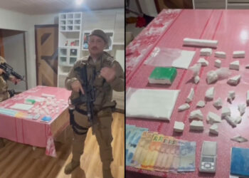 [Vídeo] PM encontra laboratório de cocaína em Jaraguá do Sul