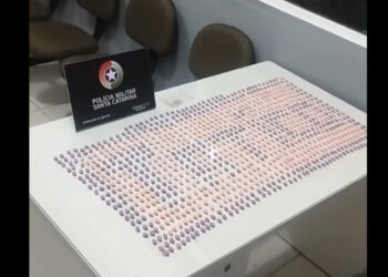 [Vídeo] Motorista tenta fugir da PM, entra em rua sem saída e é preso com 1.000 comprimidos de ecstasy em Guaramirim