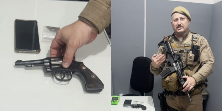 [Vídeo] Homem tenta fugir com arma, atropela mulher, mas carro ‘quebra’ e é preso Jaraguá do Sul