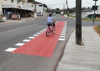 [Jaraguá] Novo trecho de ciclofaixa ligará fundos da Católica SC à entrada do Parque da Inovação