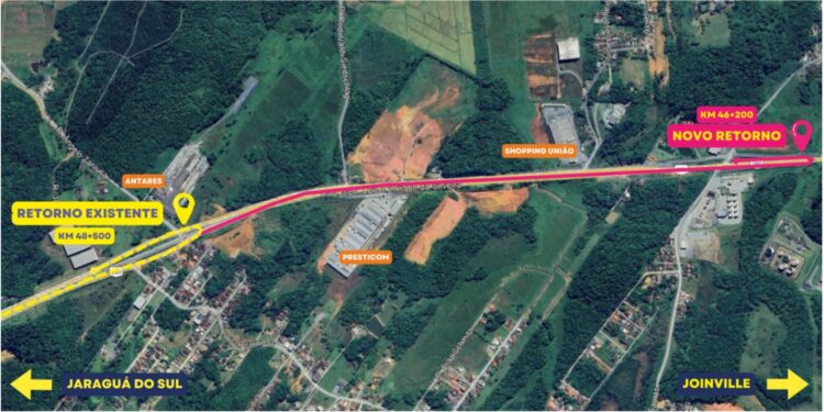 DNIT alerta para alterações no trânsito na BR-280 e na Rodovia do Arroz, em Guaramirim