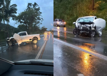 Motorista fica ferido após bater carro contra muro em Jaraguá do Sul