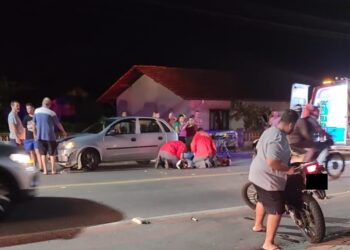 Motociclista fica ferido após acidente com carro em Jaraguá do Sul