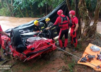 [Vídeo] Idoso que foi arrastado por correnteza é encontrado morto dentro de veículo em SC