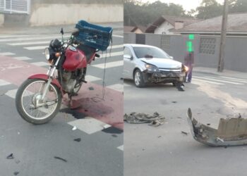 Motociclista tem suspeita de fratura após acidente em Schroeder