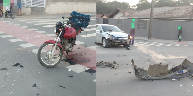 Motociclista tem suspeita de fratura após acidente em Schroeder