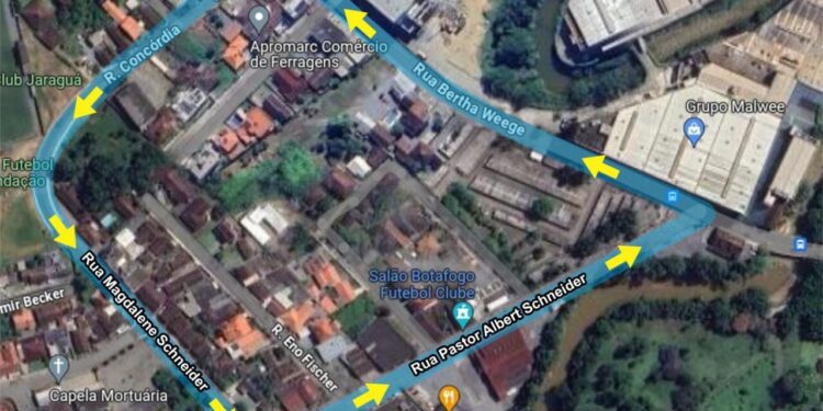 [Jaraguá] Rotatória de quadra da Malwee será implementada no final de semana