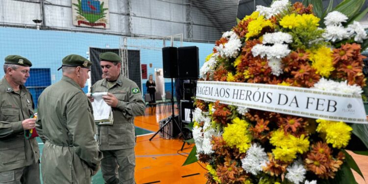 [Guaramirim] Combatentes da FEB são homenageados no 80º aniversário do embarque à Segunda Guerra Mundial