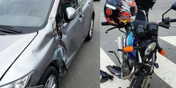 Adolescente de 16 anos causa acidente e motociclista fica ferida em Jaraguá do Sul