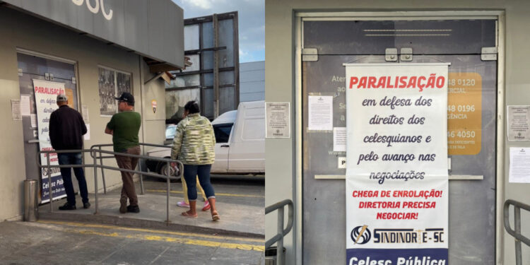[Vídeo] Funcionários da Celesc de Jaraguá do Sul aderem greve