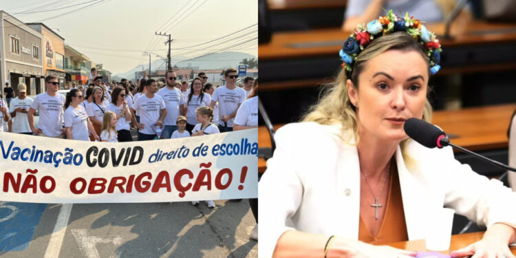 Deputada Júlia Zanatta critica MP e parabeniza manifestação em Guaramirim contra obrigatoriedade da vacina da Covid-19