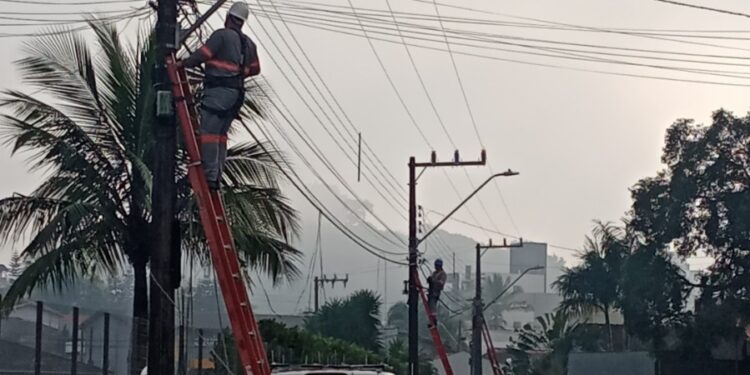 Mutirões de limpeza de postes retiraram 18 toneladas de cabos em Jaraguá do Sul